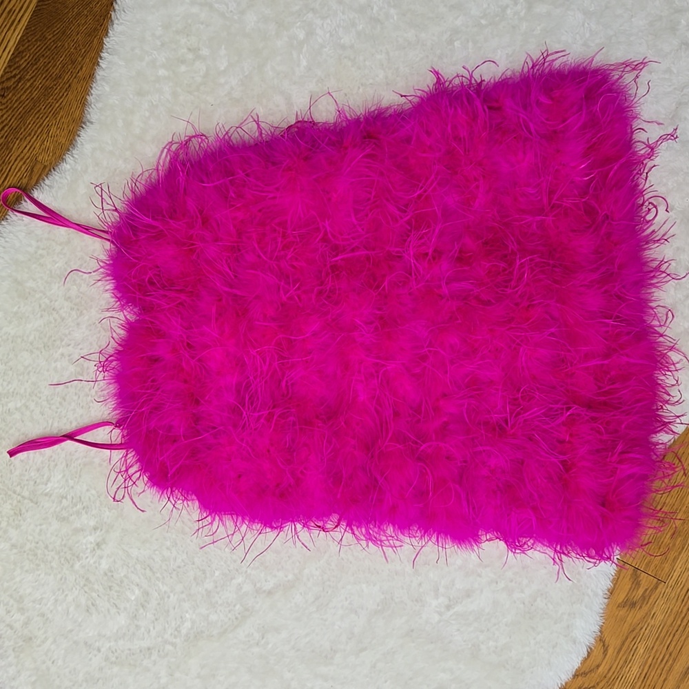 Akira Pink Faux Feather Dress, Womens Small, New With Tags